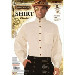 Steampunk Shirt Beige Adult Costume Male Upto Chest 42 Steampunk Shirt Beige Adult Costume Male Upto Chest 42