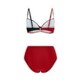 thumbnail image 5 of $15 & Under UTSJKR High Waisted Bikini Sets for Women V Neck Bathing Suit for Women Tummy Control Two Piece Swimsuits Swimwear Red XXL, 5 of 5