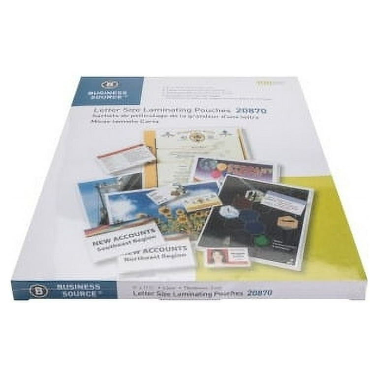 Business Source Letter Size Laminating Pouches - Laminating Pouch/Sheet Size: 9 Business Source Letter Size Laminating Pouches - Laminating Pouch/Sheet Size: 9