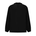 thumbnail image 4 of ZyeKqe Blouses for Women Dressy Casual Cold Shoulder Top High Neck Pleated Going out Tops Loose Fitting, 4 of 6