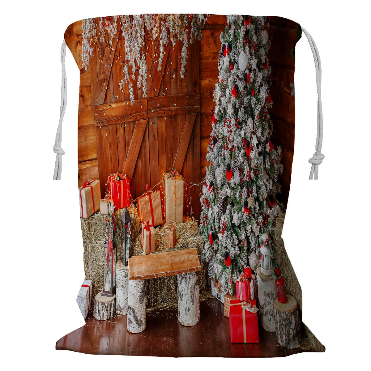 ABPHQTO Christmas Tree Lights Garland And A Star Garland Storage Basket