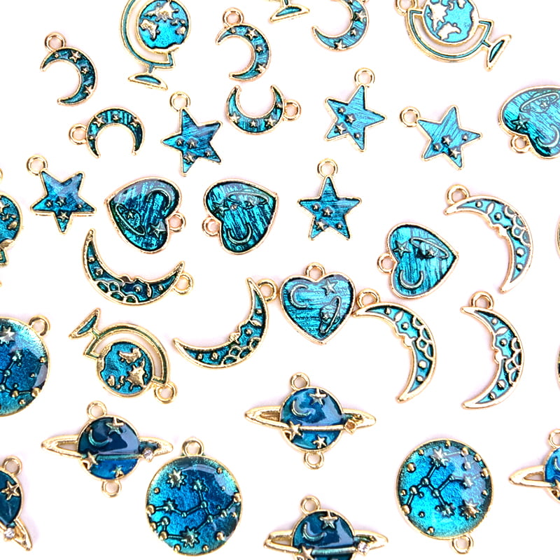 10Pcs/Set Enamel Alloy Universe Series Charms Pendant Jewelry DIY Craft Findi IS 