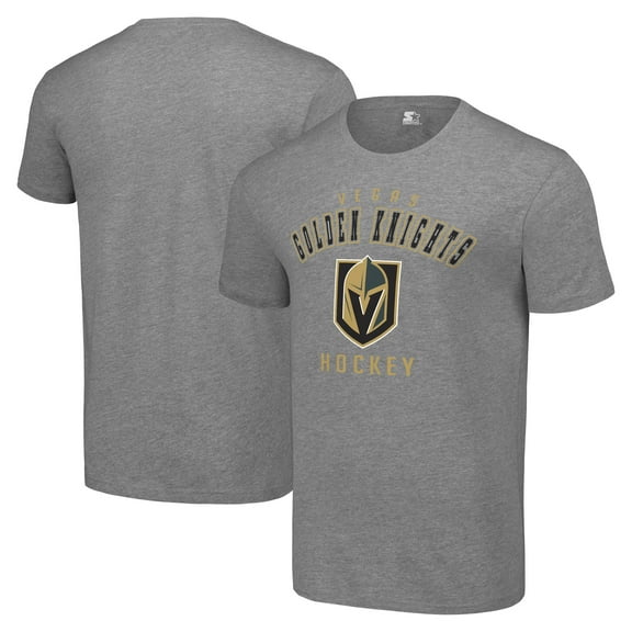 Men's Starter Heather Gray Vegas Golden Knights Logo T-Shirt