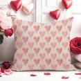 thumbnail image 4 of Valentines Pillow Covers 18X18 Inch Set of 4 Ruffled Heart Love Stamp Cupid Rose Pink Valentines Day Decorations Outdoor Cottagecore Decorative Throw Pillow Cases for Couch Home Decor, 4 of 6