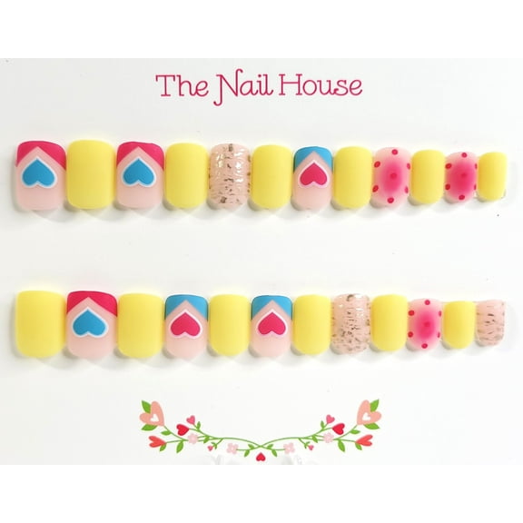 Springtime Love Matte Extra Short Square Press-On Nails By The Nail House NH - 24 Pieces