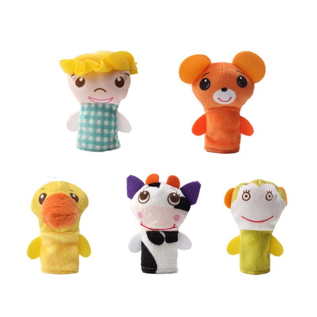 Marioneta De 5 Piezas, Muñeca De Terciopelo Rellena, Animal, Juguete Para Niños, Accesorio Para Los Dedos, Dibujos Animados, Suave, Pascua, Educación.
