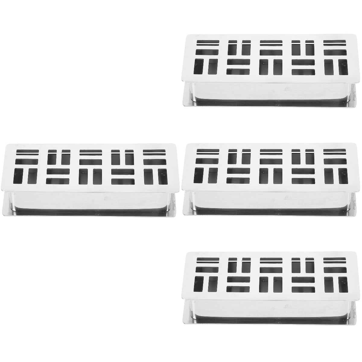 Raindrops 4-Pack Stainless Steel Toothpick Holder Dispenser with Hollow Grid Design, Fruit Pick Storage Box