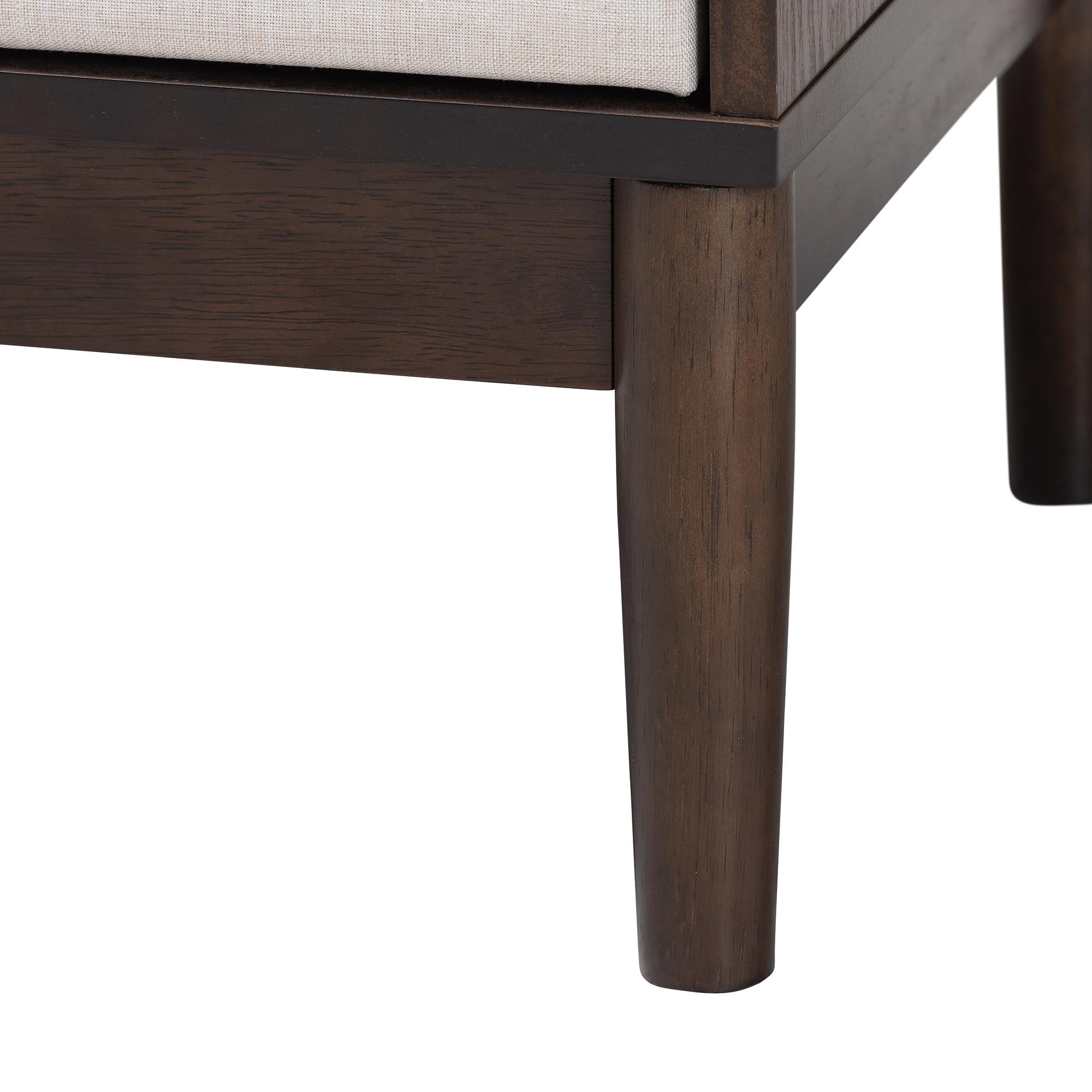 Baxton Studio Nikolai Mid-Century Nightstand, 2-Drawer, Beige