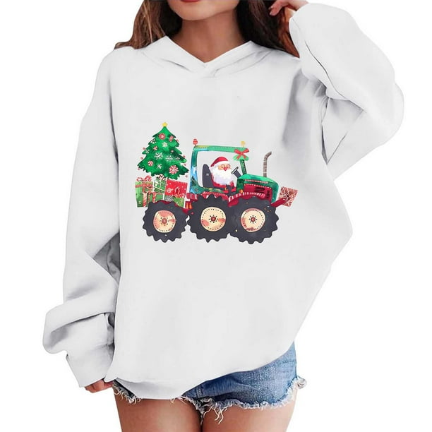 Sudaderas con capucha para niños y niñas, sudaderas navideñas con capucha para niños medianos y grandes, camisetas de manga larga, sudaderas para niños