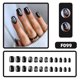 thumbnail image 2 of Uñas postizas navideñas cortas con pegamento negro, cuadradas y navideñas, 2 of 5