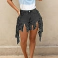 thumbnail image 4 of Women's Casual Shorts With Fringe Detail Comfortable Summer Party Nightclub Outfit Versatile Stretchable Breathable Fabric, 4 of 8