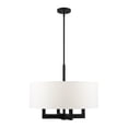 thumbnail image 2 of Livex Lighting Cresthaven 4-Light Transitional Metal/Fabric Chandelier in Black, 2 of 11