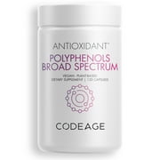Codeage Polyphenols Broad Spectrum, Vegan Superfood, Organic Blueberry, Quercetin, Pomegranate, Aai, 120 ct