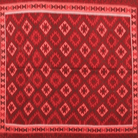 Ahgly Company Indoor Square Oriental Red Traditional Area Rugs, 8' Square