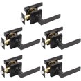 thumbnail image 1 of Square Passage Door Handles Interior Matte Door Handles Indoor Keyless Non-Locking Lever Set for Hallway or Closet Doors Reversible for Right/Left Handed Door, 1 of 6