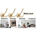 thumbnail image 2 of TOFIIGREM Ganchos de pared dorados, paquete de 5 ganchos para batas, ganchos de baño dobles de metal resistente, ganchos para toallas de mano montados en la pared para cubículo, baño, cocina, armario,, 2 of 5