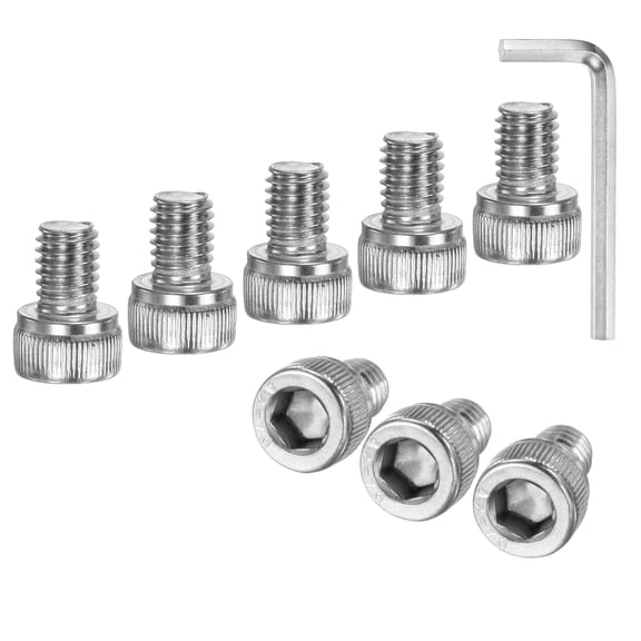 Uxcell 20-Pack M6 x 8mm Hex Socket Head Cap Screws Bolts, 304 Stainless Steel Machine Bolt Full Thread Precision Fasteners