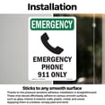 thumbnail image 3 of Phone 911 Only With Symbol OSHA Emergency Vinyl Decal Label 5 Inch x 3.5 Inch - 5 Pack, 3 of 6