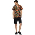 thumbnail image 3 of Stylore Hawaiian Shirt for Men Relaxed-Fit Funky Flamingo Black Orange 5XL, 3 of 5