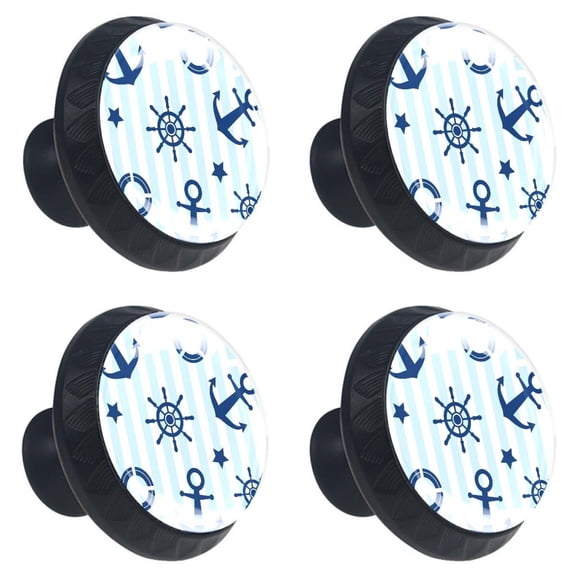 4 Pcs Anchor Knobs for Kitchen Cabinet Cupboard Dresser Bookcase Drawer Pulls Handles Round Home Decor