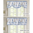 thumbnail image 4 of Tie Up Valance Curtain for Kitchen, Blue Nautical Anchor Starfish Seashell Rod Pocket Short Curtains Adjustable Tie-Up Shade Valances, Lighthouse Window Treatment for Bathroom Living Room Bedroom, 4 of 7