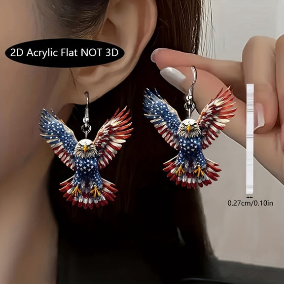 SDOHIG Fashion Eagle Earrings, Patriotic Eagle Design for Independence Day 4th of July, Hypoallergenic, Daily Wear & Outdoor Style for Men Women, Trendy Statement Jewelry, Gift for Patriots