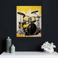 thumbnail image 5 of Nawypu  Music Canvas Wall Art  Pieces Abstract Guitar Piano Drum Set Pictures Yellow and Grey Music Painting Print Gift for Music Lover, 5 of 5