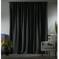 thumbnail image 4 of 3S BROTHERS Solid Linen Look Curtains Drapes Home Decorative Set of 2 Panels Linen Window Curtains Hanging Back Tap & Rod Pocket Nursery Room Bedroom Office - Anthracite 52"x108" Each, 4 of 7