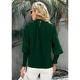 thumbnail image 4 of Sherrylily Women Chiffon Work Blouse Puff Long Sleeve Office Loose Shirt Casual Tops, 4 of 6