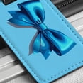 thumbnail image 6 of Bow Cheerleading Coquette Blue Faux Leather Travel Luggage Tag, 6 of 7