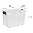 thumbnail image 2 of Sterilite Bac de Rangement en Plastique Transparent de 30 Pintes avec Couvercle à Loquet Blanc, Lot de 48, 2 of 12