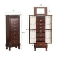 thumbnail image 3 of AVAWING Stand-up Jewelry Cabinet Armoire, Modern Jewelry Organizer for Adult, Reddish Brown, 3 of 9