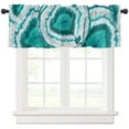 thumbnail image 2 of Retro Agate Texture Aqua Small Curtain Rod Pocket Short Curtains Half Drapes Partition Cabinet Door Window Curtains Home Decor, 2 of 6
