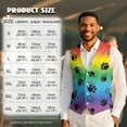 thumbnail image 7 of Yuyamidu Colorful Dog Paw Mens V Neck Suit Vest for Wedding Prom Tuxedo Dress with Adjustable Back Strap Casual Waistcoat for Men Size 3XL, 7 of 7