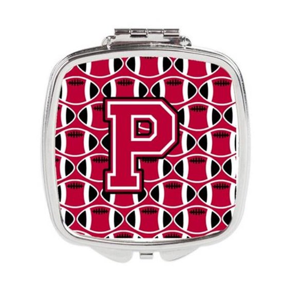Letter P Football Crimson & White Compact Mirror