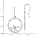 thumbnail image 5 of Sterling Silver Polished Open Hearts Circle Dangle Earrings (40 X 23) Made In Thailand qe7079, 5 of 6