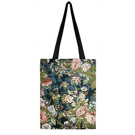 Banberry Designs Roses Canvas Shopping Shoulder Tote Bag - Walmart.com