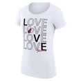 thumbnail image 2 of Women's G-III 4Her by Carl Banks White Miami Heat Super-Slim Fit Lightweight Basketball Love T-Shirt, 2 of 3