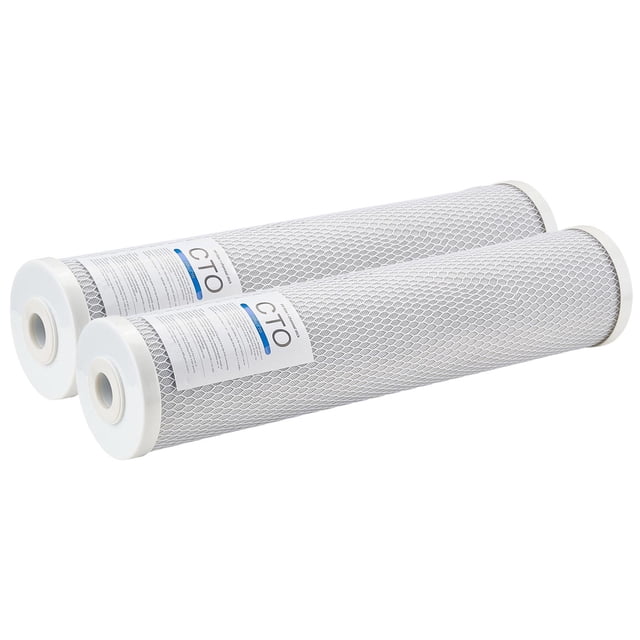 KFFKFF Whole House Water Filter Replacement Cartridge, 4.5" x 20" CTO Carbon Block, Replacement Filter for 3-Stage Whole Home Water Filtration System, Reduce Chlorine, Bad Taste, Odor, 2 Pack