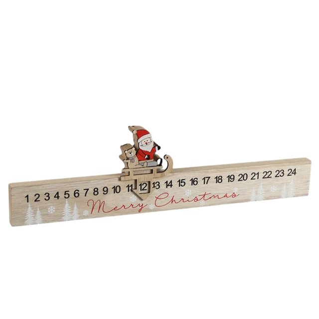 Christmas Santa Countdown Calendar Festive Wooden Home Decor Creative Eco-friendly Countdown Slider for Holiday