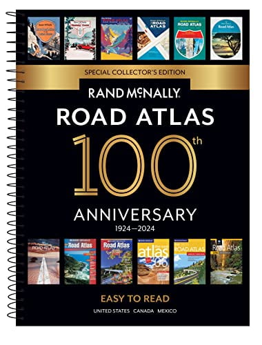 Pre-Owned Rand McNally 2024 Midsize Easy to Read - 100th Anniversary Collector's Edition (Rand McNally Road Atlas Midsize Easy to Read) Paperback