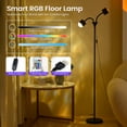 thumbnail image 5 of Keyinest Double-Head RGB Floor Lamp, Modern 360° Rotating Wave Projection Ambient Light with Remote Control for Living Room, Bedroom and Office, 5 of 12