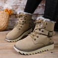 thumbnail image 5 of Khaki Women All-Weather Outdoor Lightweight Thick Sole Lace-Up Shoes For Cold Days Snow Warm Boots With Soft Lining And Secure Fit, 5 of 9