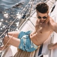 thumbnail image 2 of luoweisi Men's Beach Shorts Quick Dry Swim Trunks with Mesh Lining Seagull L, 2 of 5