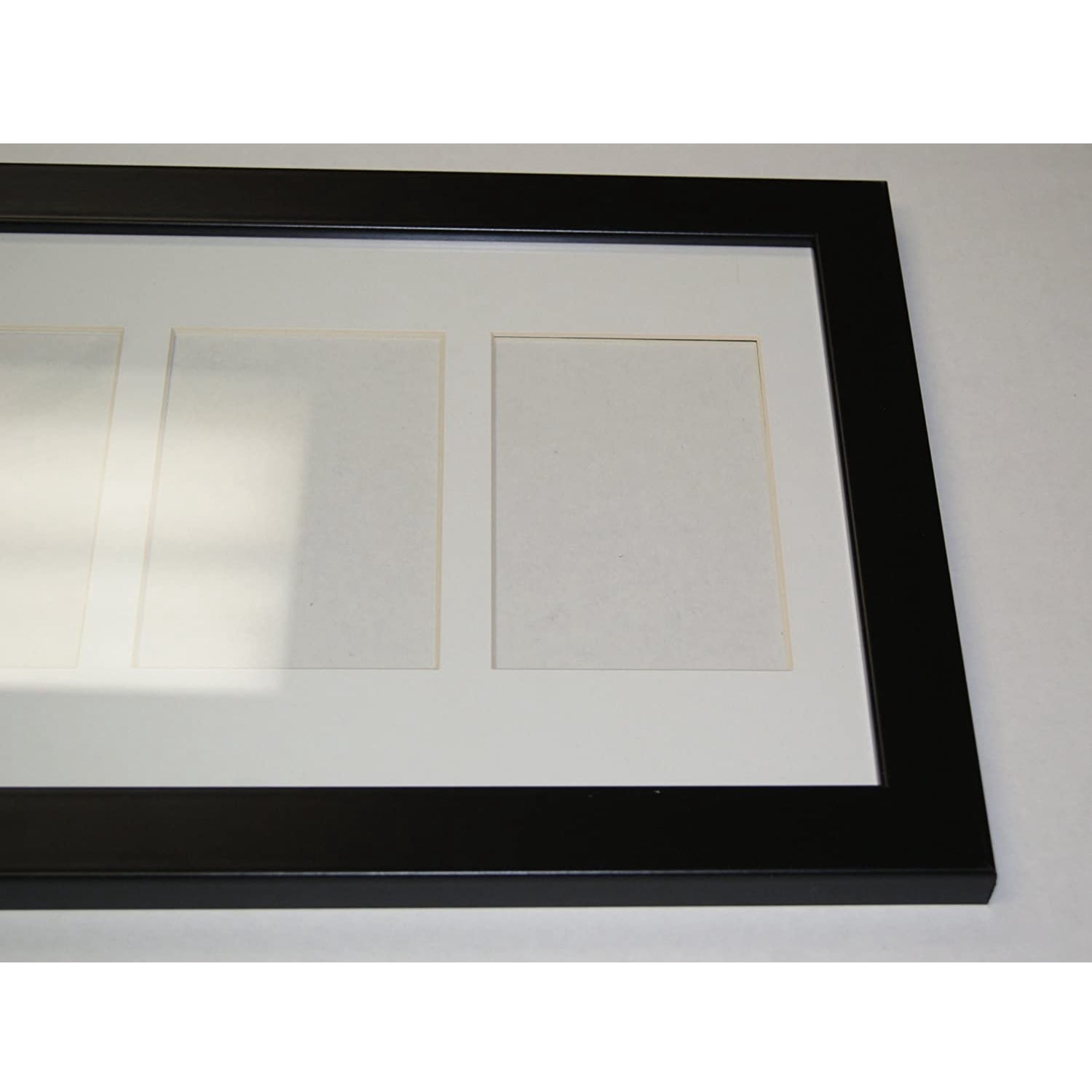 Creative Letter Art 8x14 Picture Frame with 3 Openings and Black Mat, Black