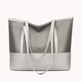 thumbnail image 4 of Bolsa Bolso de hombro Oxford para mujer, bolso de mano de empalme de PU para mujer a la moda (gris) JShteea Para Estrenar, 4 of 4