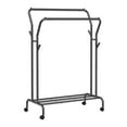 thumbnail image 1 of Songmics Home Double-Rod Garment Rack with Wheels – 220 lb Capacity Metal Clothes Rack for Storage & Display, 40.7" Wide, Black, 1 of 9