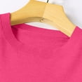 thumbnail image 4 of Women Sweaters Cropped Long-Sleeve Crew Neck Casual Light Weight Sweater Tops Fall Fashion Clothes Hot Pink 2XL, 4 of 5