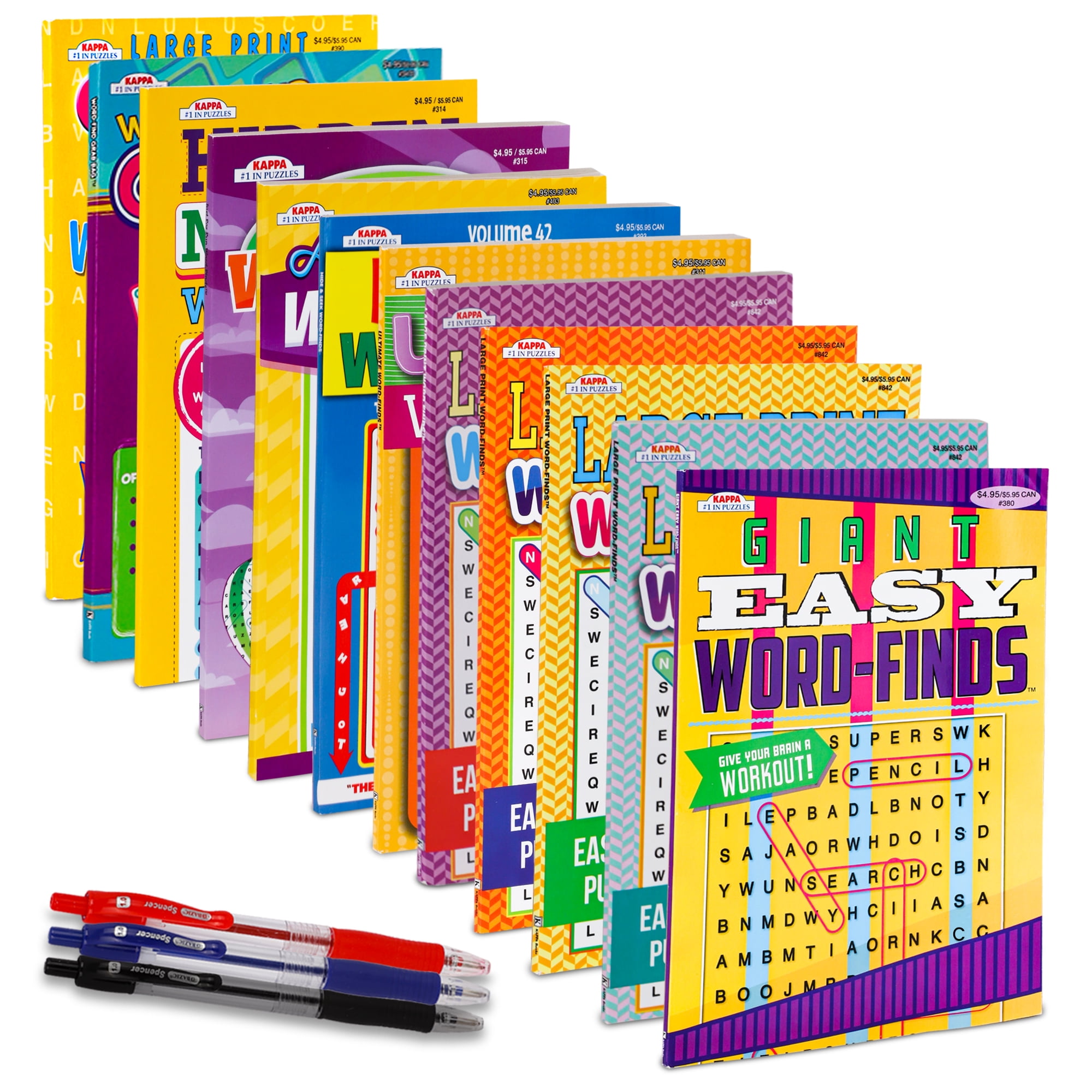 VARIETY SAVINGS 12Pack 1000+ Large WordSearch Puzzle Books for Adults