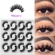 thumbnail image 1 of 12 pares de pestañas postizas naturales largas y gruesas para maquillaje de ojos, 1 of 2